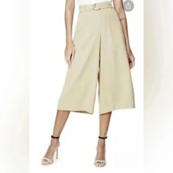 Guess | Anja High-Waisted Belted Cropped Wide Leg Pants - Picture 2 of 9